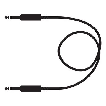 Audio cable icon. audio plug for connection sound equipment. plug wire sign. Stock Illustration