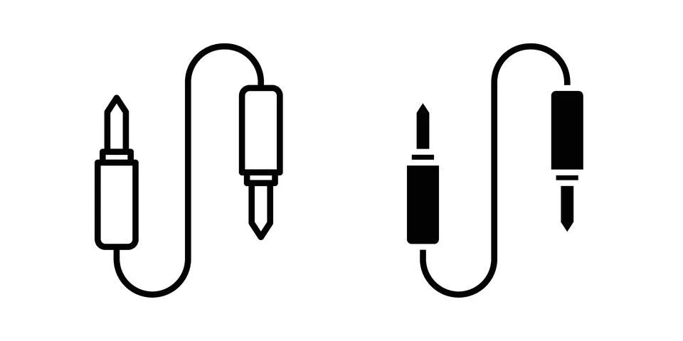 Audio Cable icon concept logo design collection Stock Illustration