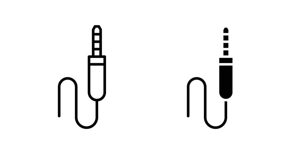 Audio Cable icon illustration vector, icon set for apps Stock Illustration