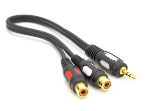 Audio cable isolated on white Stock-Fotos