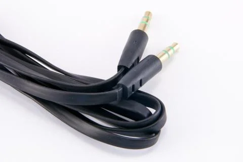 Audio cable isolated on white Stock Photos