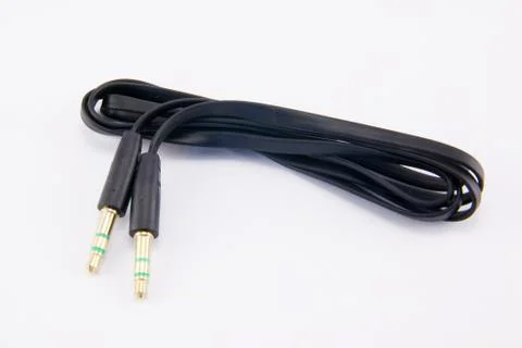 Audio cable isolated on white Stock Photos