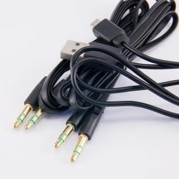 Audio cable isolated on white Stock Photos
