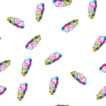 Audio cable isometric icon seamless pattern Stock Illustration