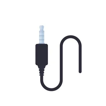 Audio cable, jack connector, vector Stock Illustration