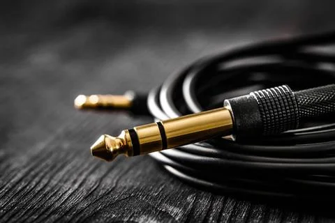 Audio cable with Jack connectors Stock Photos