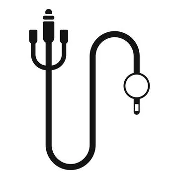 Audio cable with jack plug and microphone connection Stock Illustration