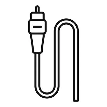 Audio cable jack with wire forming a loop icon Stock Illustration