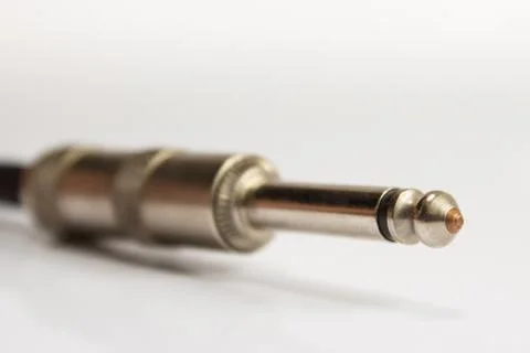Audio cable macro , jack pluck Stock Photos