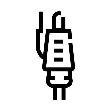 Audio cable plug connector line electronics icon Stock Illustration