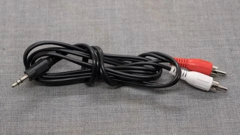 Audio cable RCA to 3.5mm jack Stock Photos