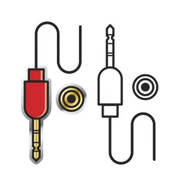 Audio cable &amp; socket Stock Illustration