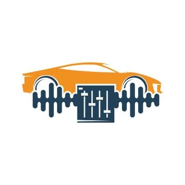 Audio Car System Equalizer beat Logo Template Isolated Icon Stock Illustration