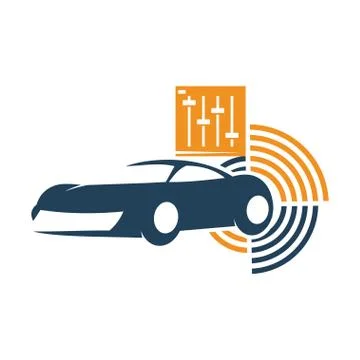 Audio Car System Equalizer Logo Template Isolated Icon Symbol Stock Illustration