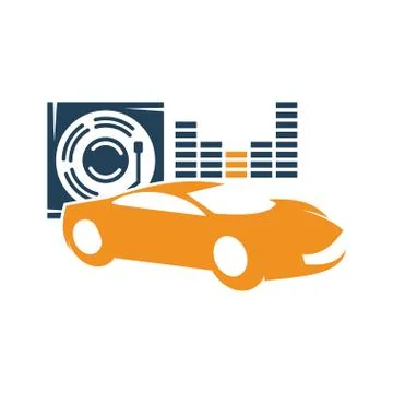Audio Car System Logo Template Isolated Icon Symbol Vector Stock Illustration