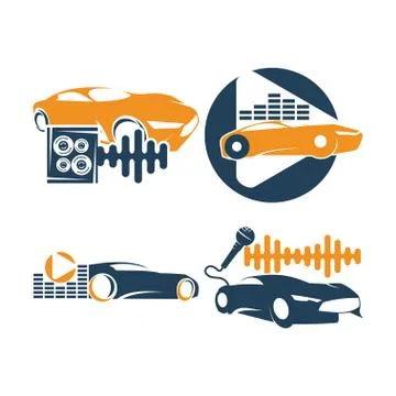 Audio Car System Logo Template set speaker mic volume Stock-Illustration