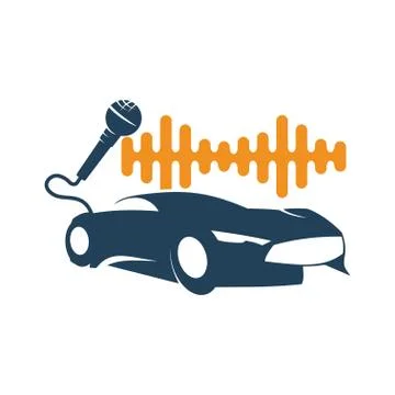 Audio Car System Mic Volume Logo Template Isolated Icon Symbol Stock Illustration