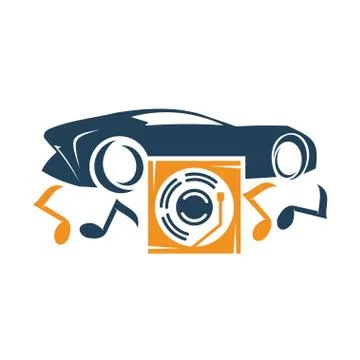 Audio Car System Music Disc Logo Template Isolated Icon Symbol Stock Illustration