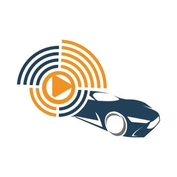Audio Car System Player Logo Template Isolated Icon Symbol Stock Illustration