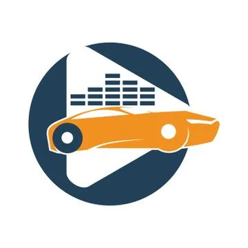 Audio Car System Player Volume Logo Template Isolated Icon Stock Illustration