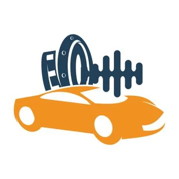 Audio Car System Speaker Beat Logo Template Isolated Icon Stock Illustration