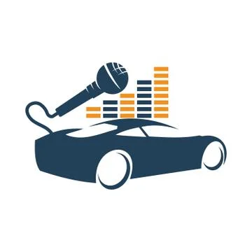 Audio Car System Volume Mic Logo Template Isolated Icon Symbol Stock Illustration