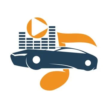 Audio Car System Volume Note Music Player Logo Template Stock Illustration