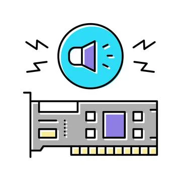 Audio card computer component color icon vector illustration Stock-Illustration