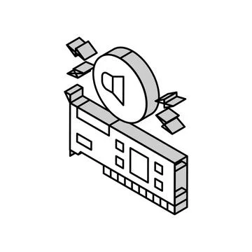 Audio card computer component isometric icon vector illustration Stock-Illustration