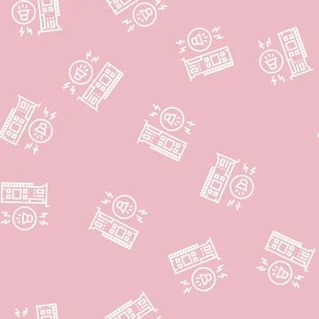 Audio card computer component line seamless pattern Stock Illustration