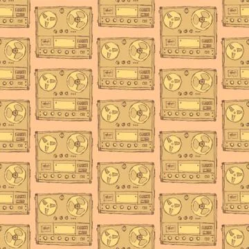 Audio casette retro pattern Stockillustratie