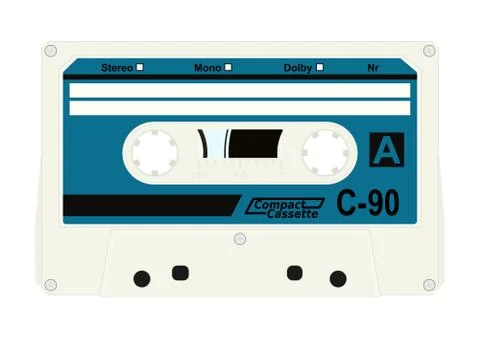 Audio cassette. Illustrazione stock