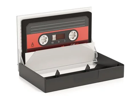 Audio cassette isolated on white background. 3D illustration イラスト素材