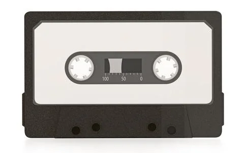 Audio cassette isolated on white background. 3D illustration Stock Illustration