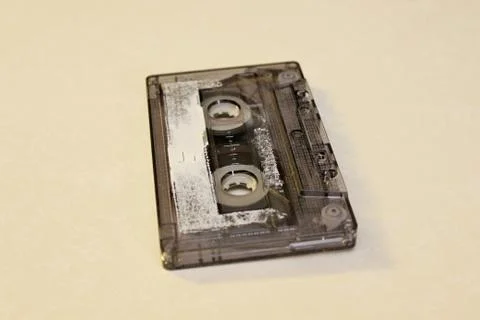 The audio cassette is located on a white background Stock Photos