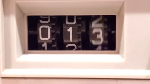 Audio Cassette player extreme closeup on tape counter. Stock Footage 123989697