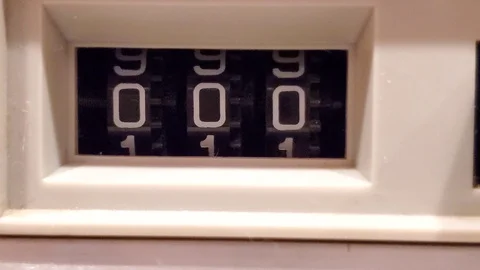 Audio Cassette player extreme closeup on tape counter. Stock Footage 123989970