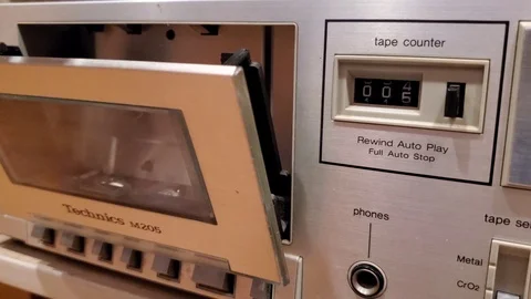 Audio Cassette player Stock Footage 123990066