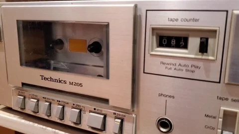 Audio cassette player Stock Footage 123990172