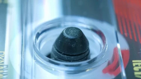 Audio cassette playing, audio tape recorder. Stock Footage 80728373