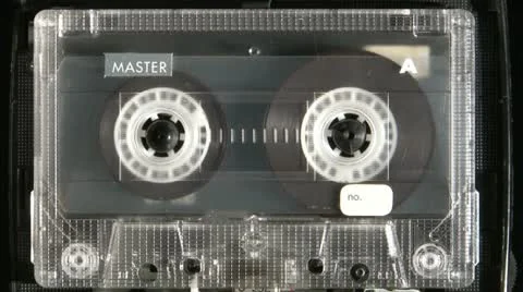 Audio cassette playing Video stock 12983569