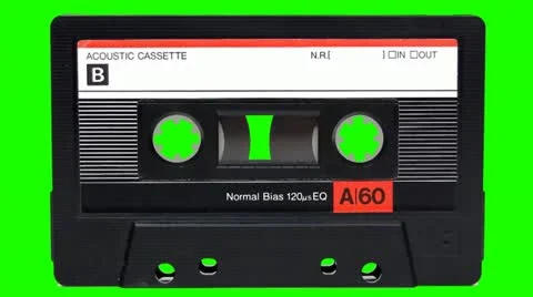 Audio cassette playing on a Green Screen Background 動画素材 14429349