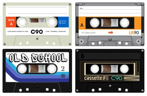 Audio cassette records 库存插图