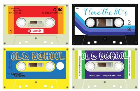 Audio cassette records Stockillustratie