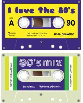 Audio cassette records Illustrazione stock
