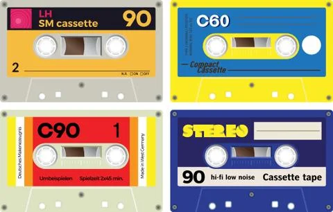 Audio cassette records Stockillustratie