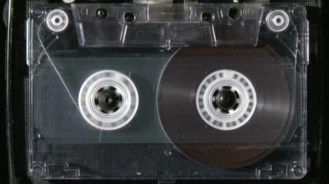 Audio cassette starts playing Video stock 12994697