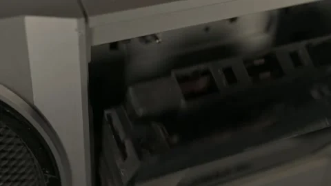 Audio cassette tape ejected from player Stock Footage 272482509