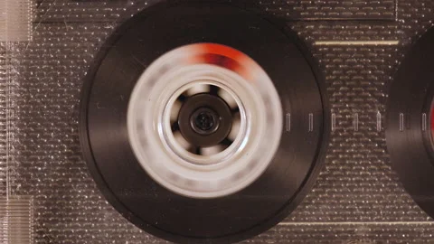 Audio Cassette Tape Fast Forward Time Lapse, Movement Outward Stock Footage 134945245