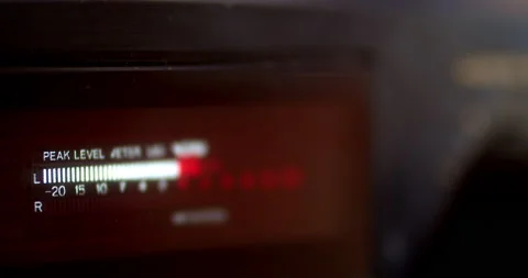Audio Cassette Tape Machine. Audio Recording Level Meters. Stock Footage 167530971